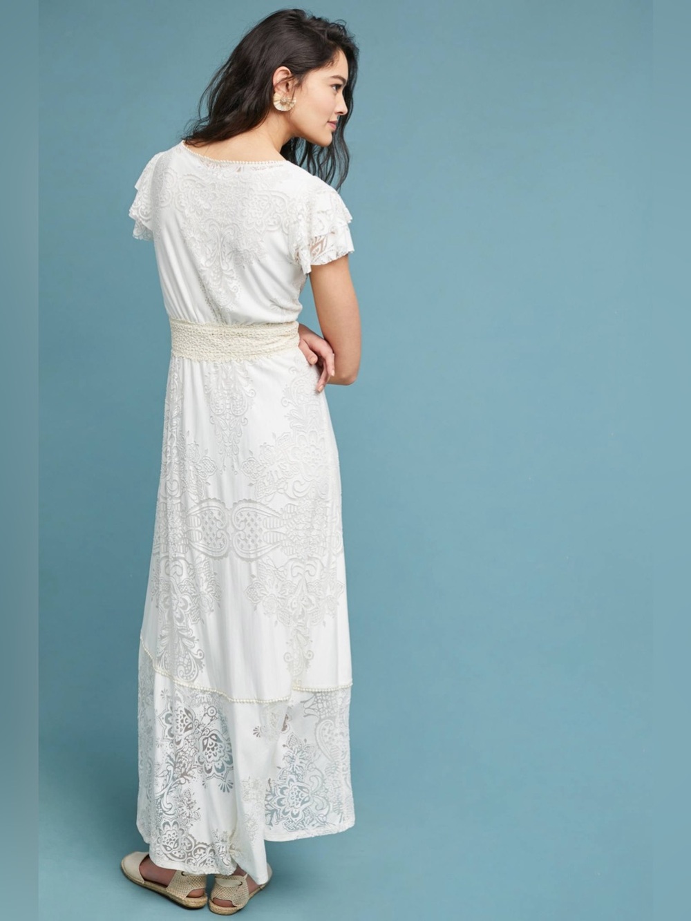 FARM Rio Cream Embroidered V‑Neck Maxi Dress - Picture 2 of 8